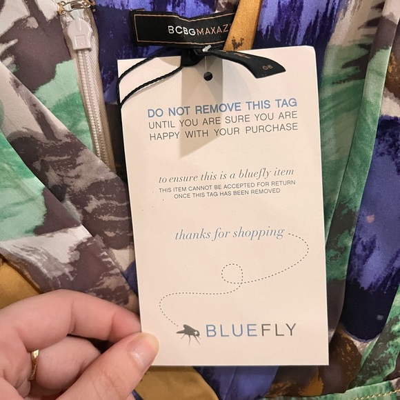 FINAL PRICE NWT BCBGMAXAZRIA Silk Multicolor Green Floral Drape Pleated Dress - Picture 7 of 10